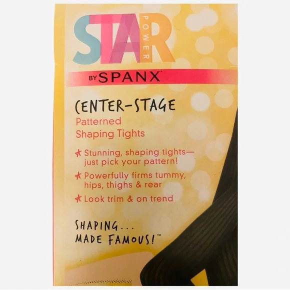 Spanx Star Power Tights Size E Black Ribbed Slimming Tummy Control Comfort - Picture 3 of 7